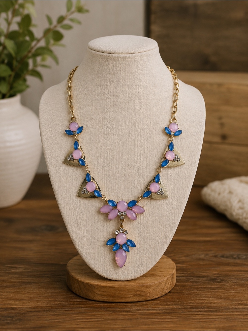 Laila Rowe Pink & Blue Statement Necklace (BR1111/3)